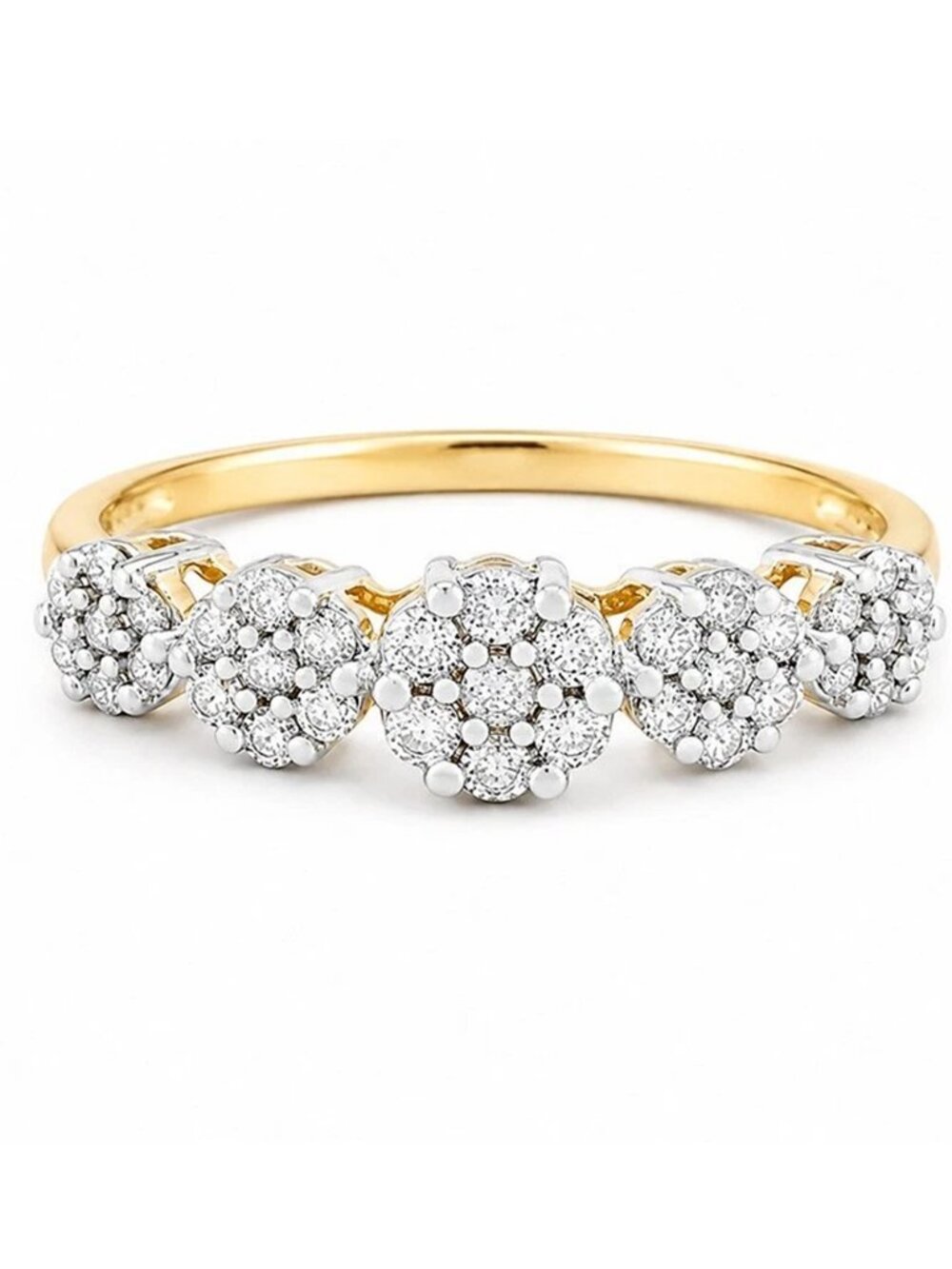 Genuine 0.50 Cts Diamond Cocktail Ring 10k Gold